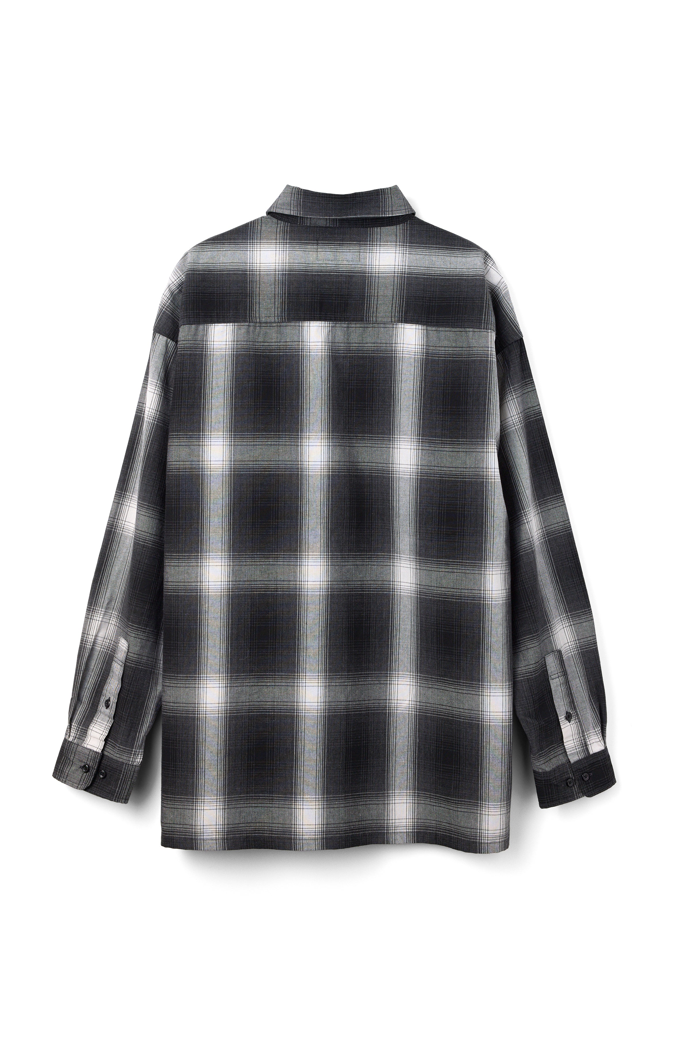 Ombrecheck Wide Shirt（BLACK）