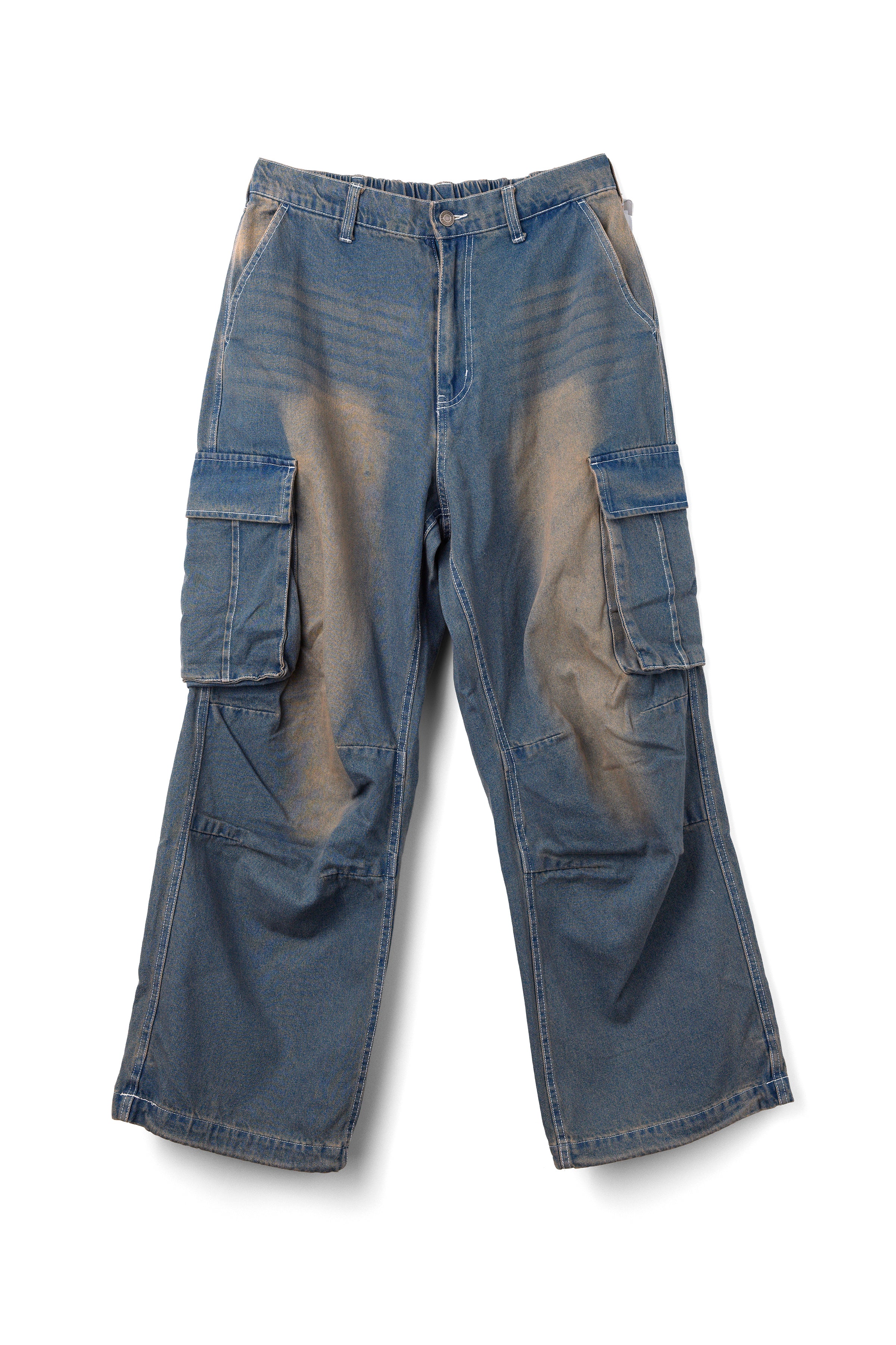 Wide Denim Cargo Pants（BLUE）