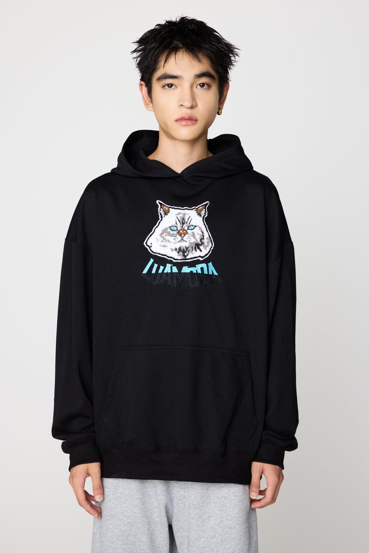 Cat Emblem Hoodie（BLACK)
