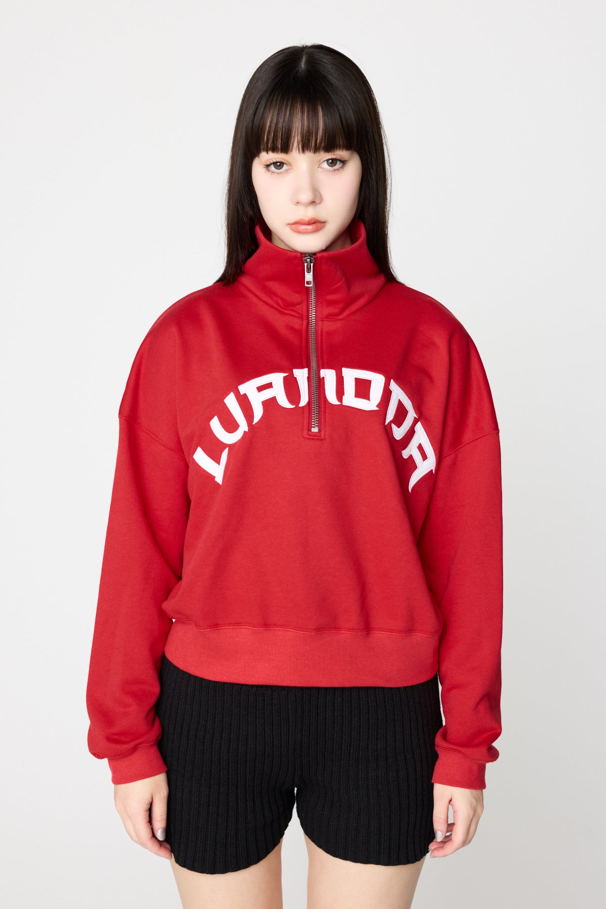 Logo Half Zip Sweat（RED）