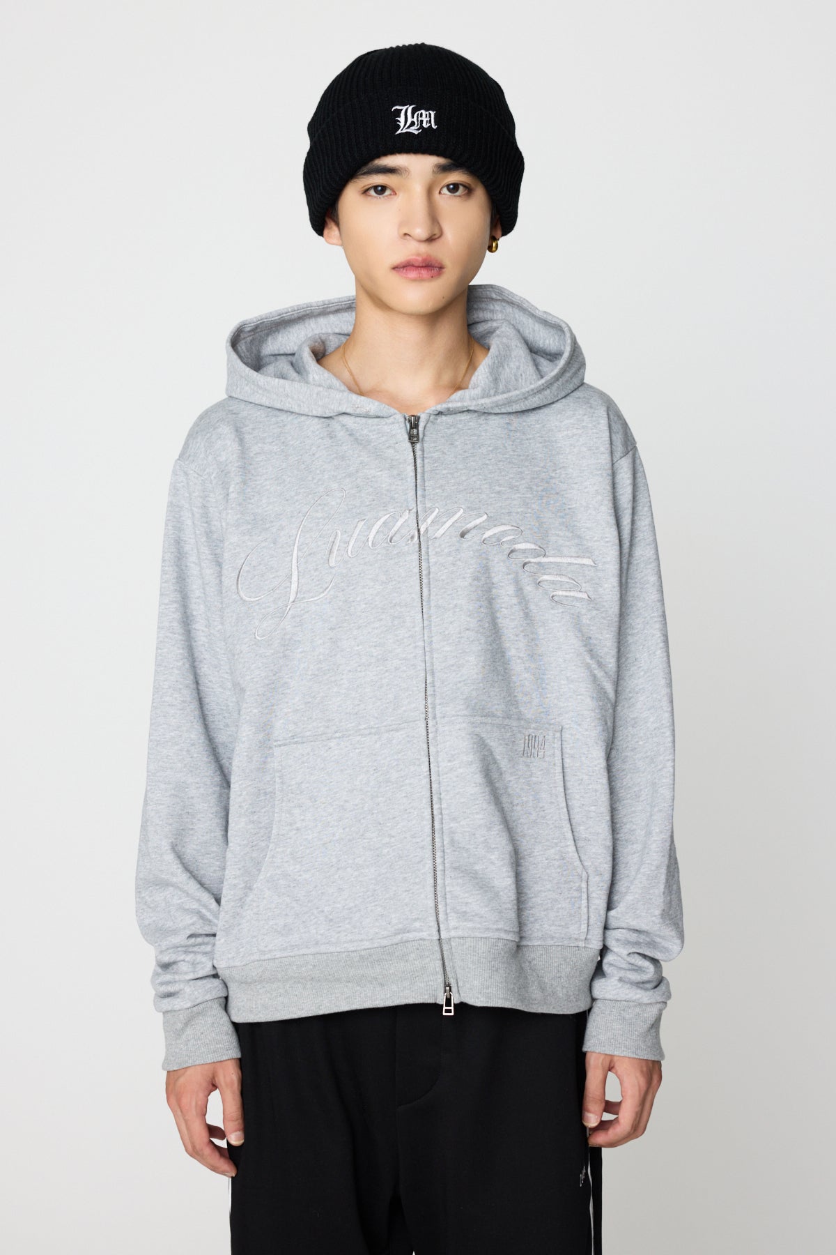 Logo Zip Hoodie（GRAY)