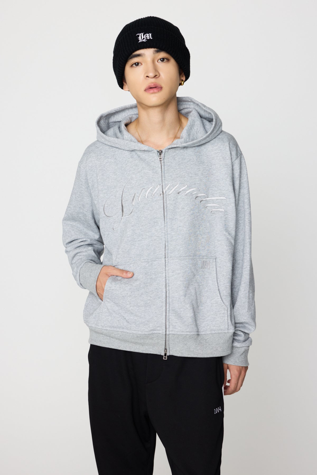 Logo Zip Hoodie（GRAY)