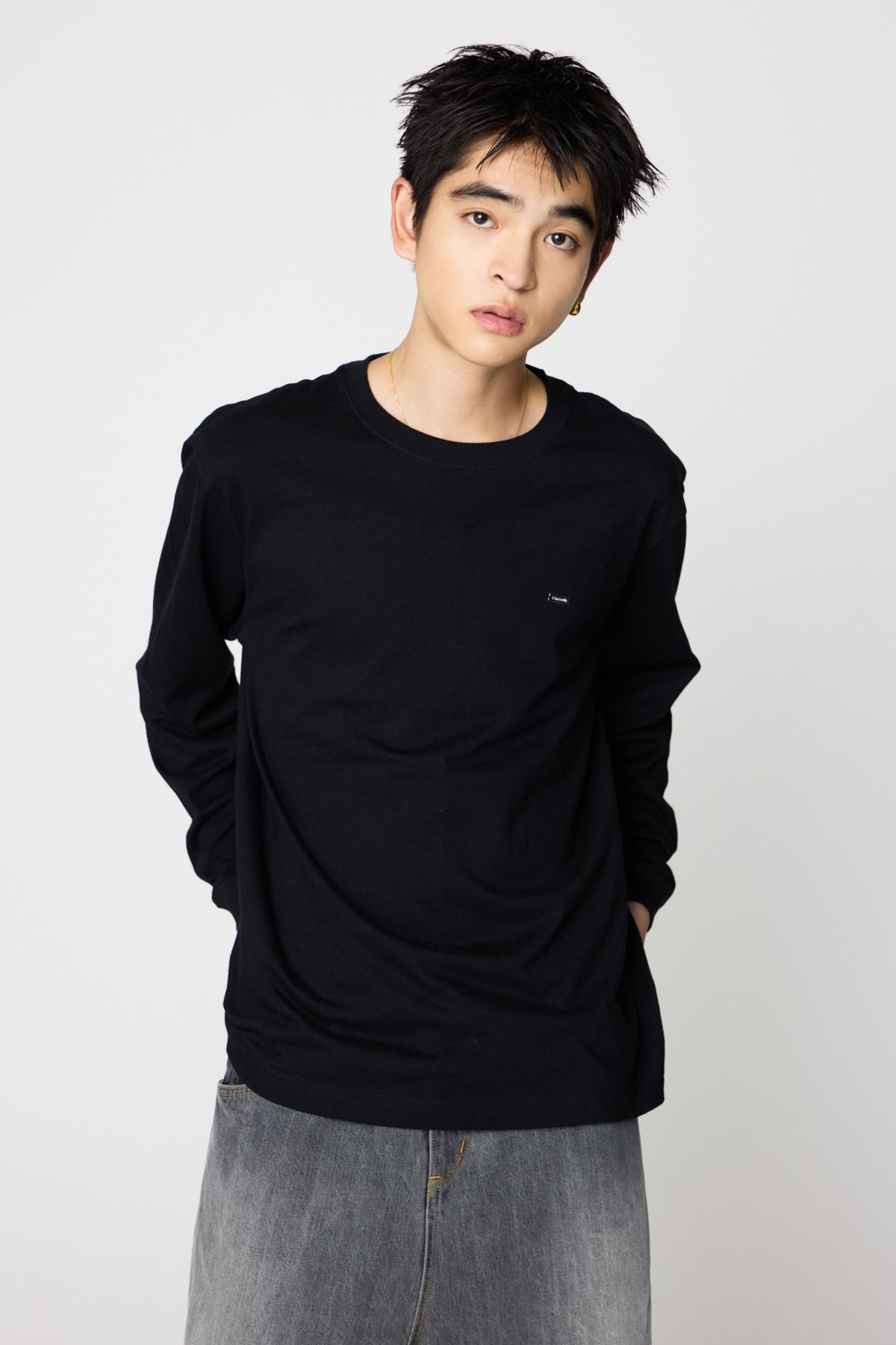 Plate Useful L/S Tee（BLACK）