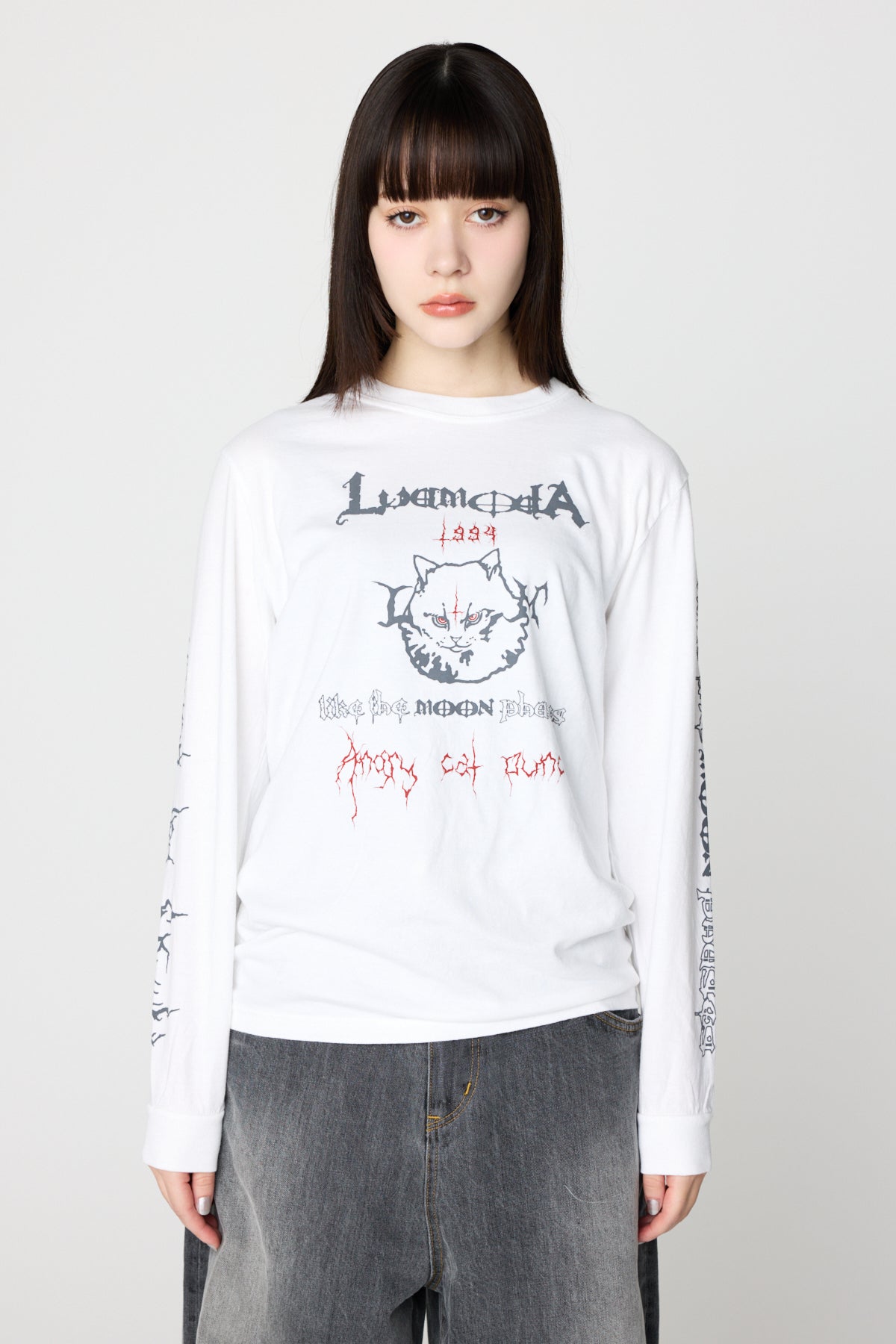 Angry Cat L/S Tee（WHITE）