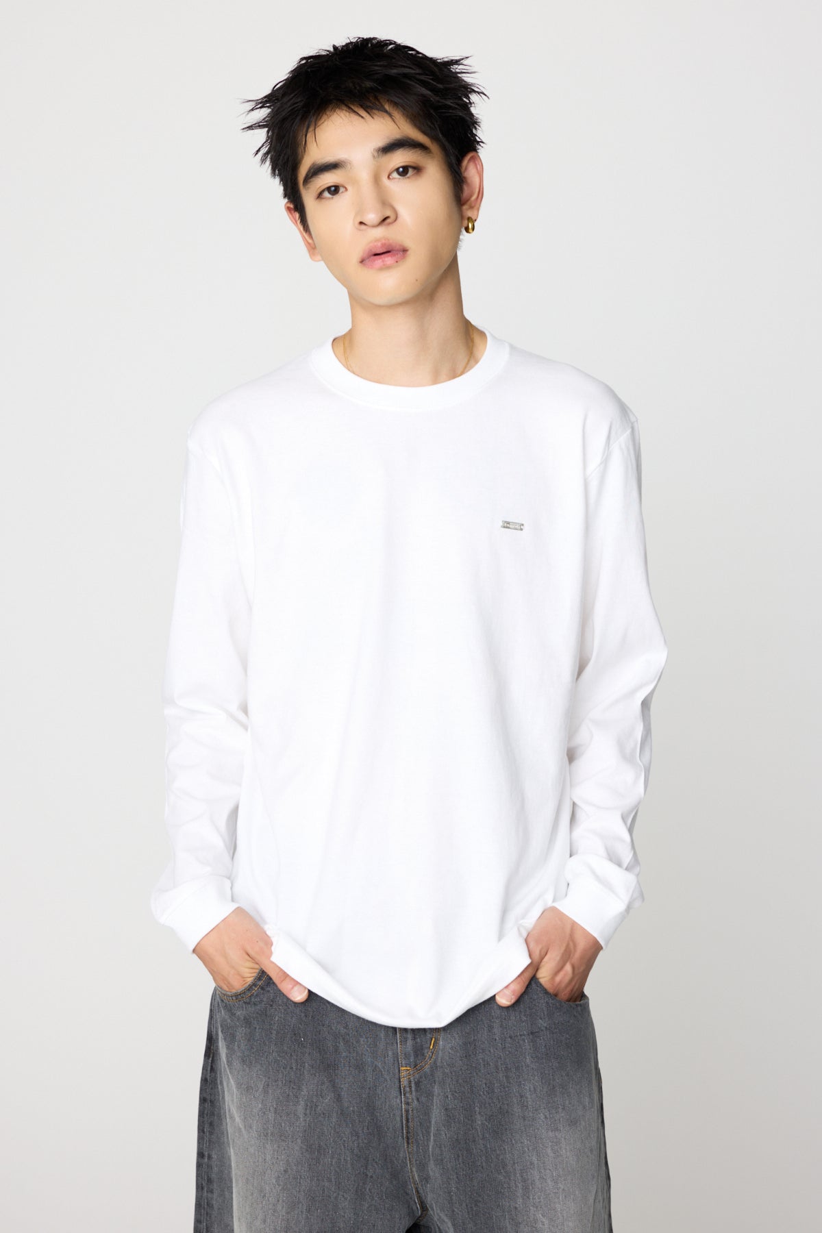 Plate Useful L/S Tee（WHITE）