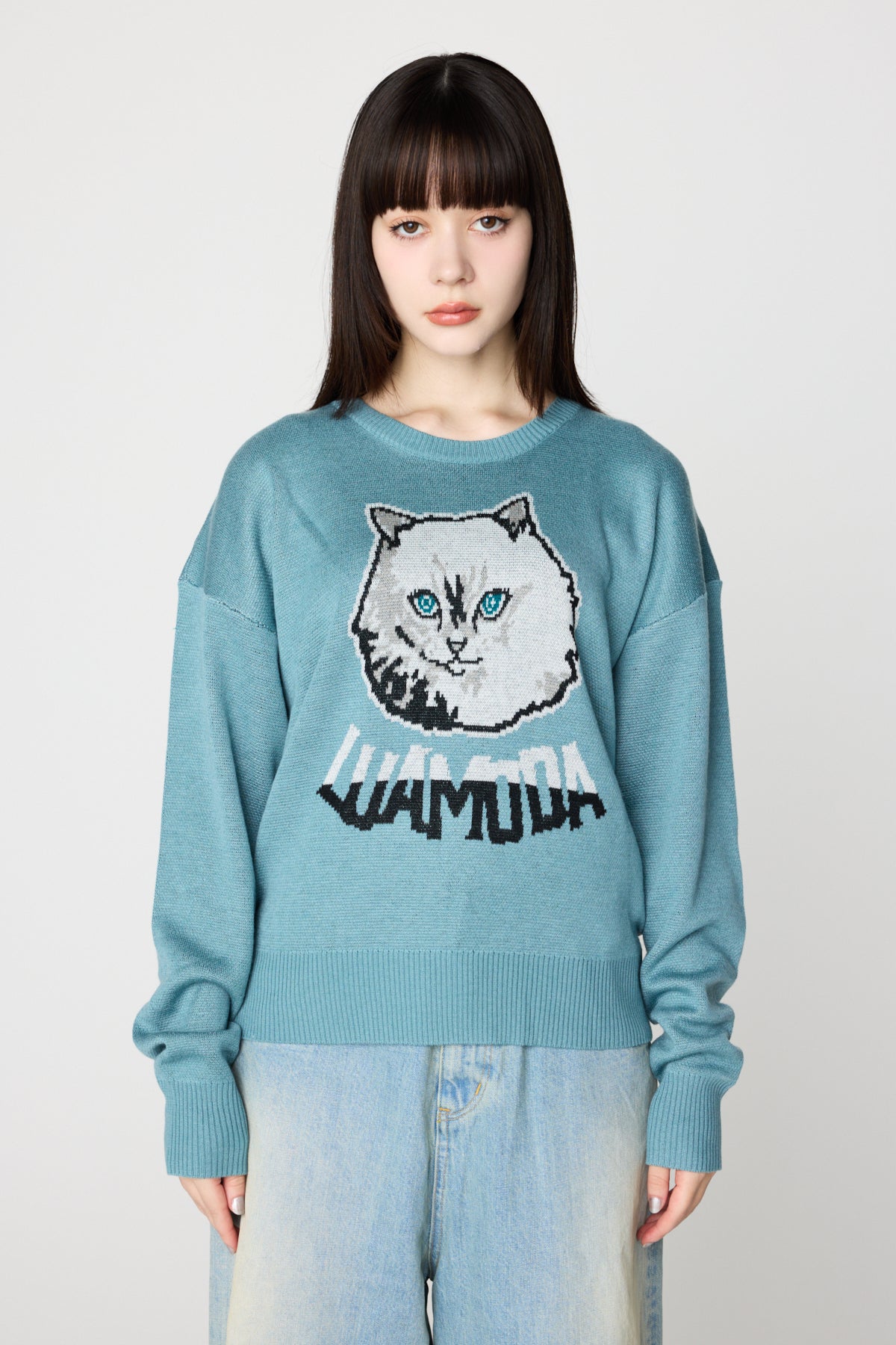 Cat Jacquard Knit（GREEN）