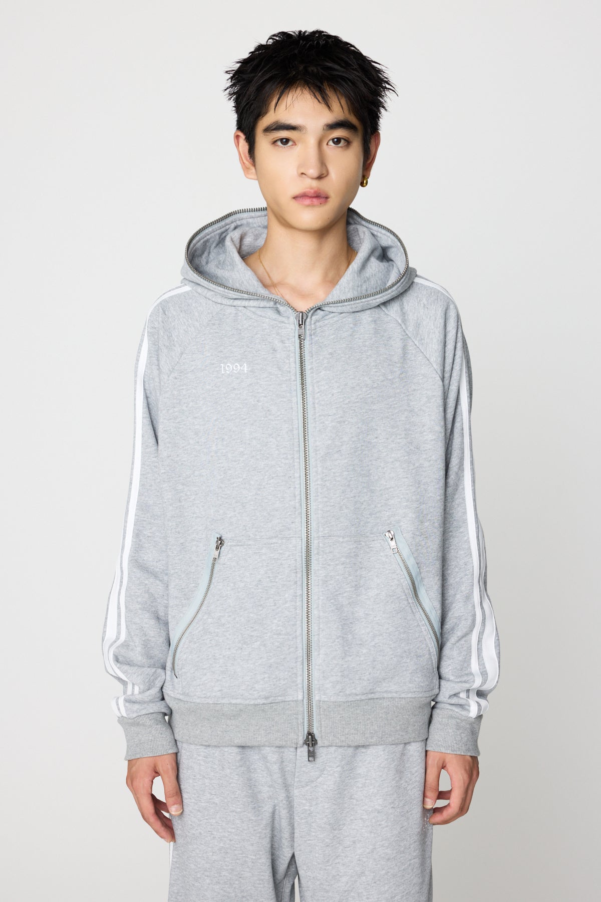 Double Line Hoodie（GRAY)