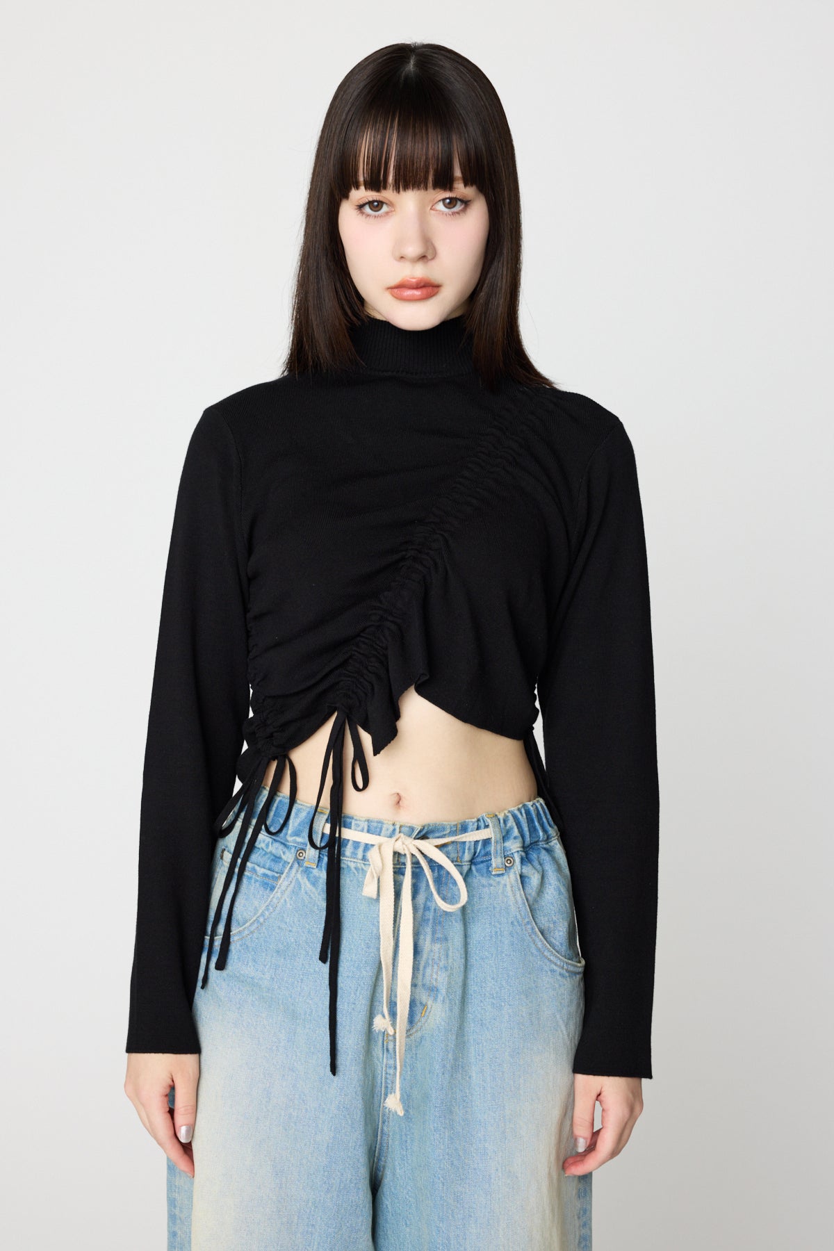 Drawstring Knit（BLACK）