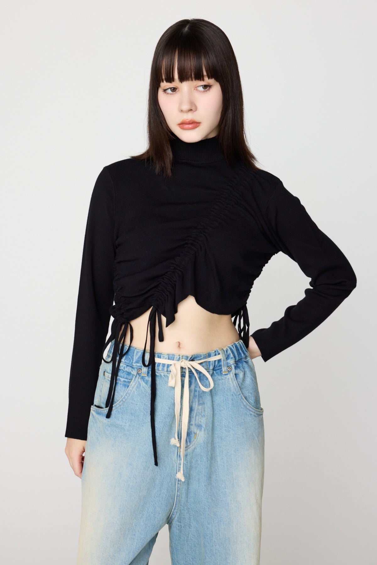 Drawstring Knit（BLACK）