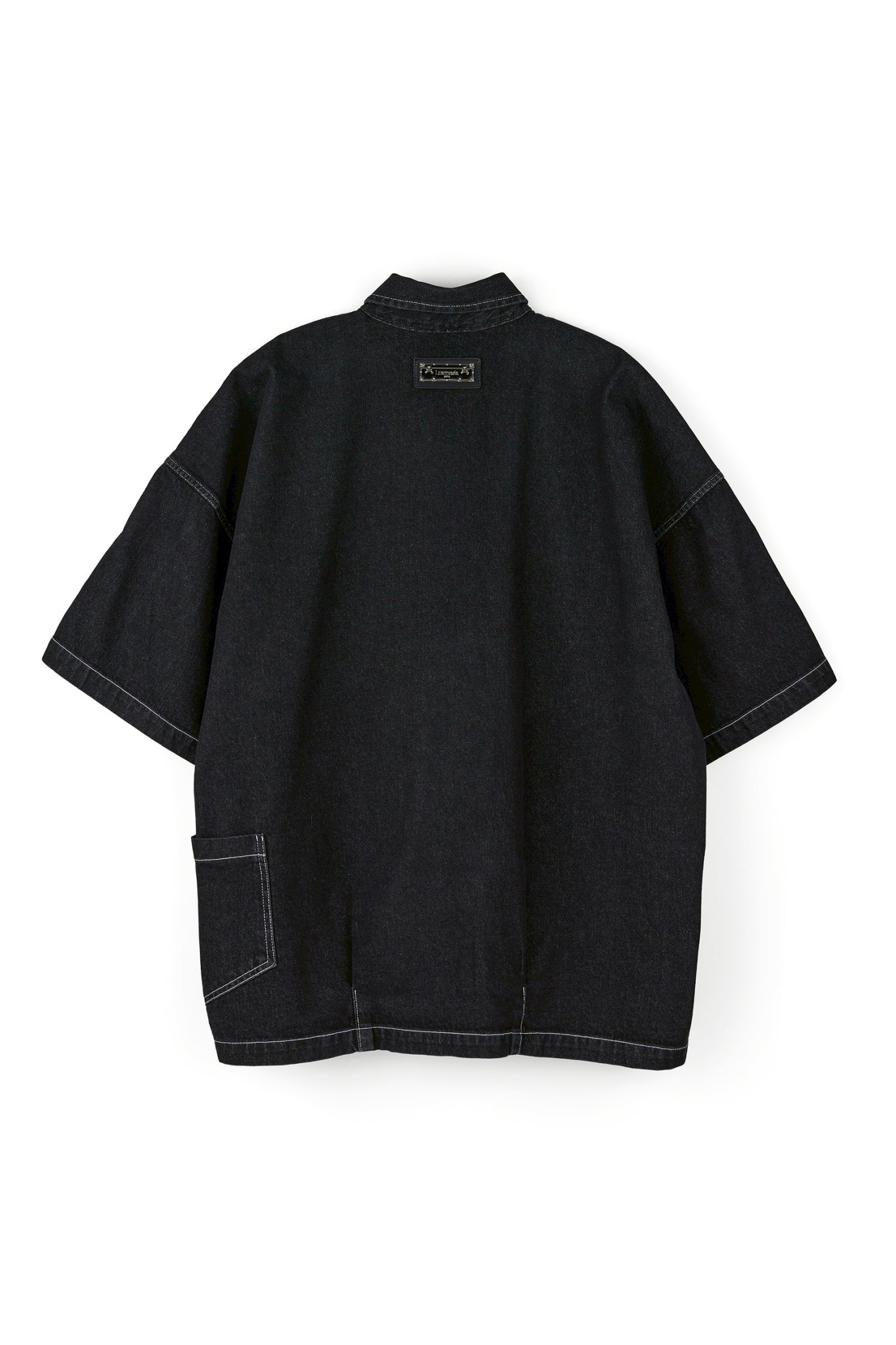 Half Sleeve Denim Shirt（BLACK)