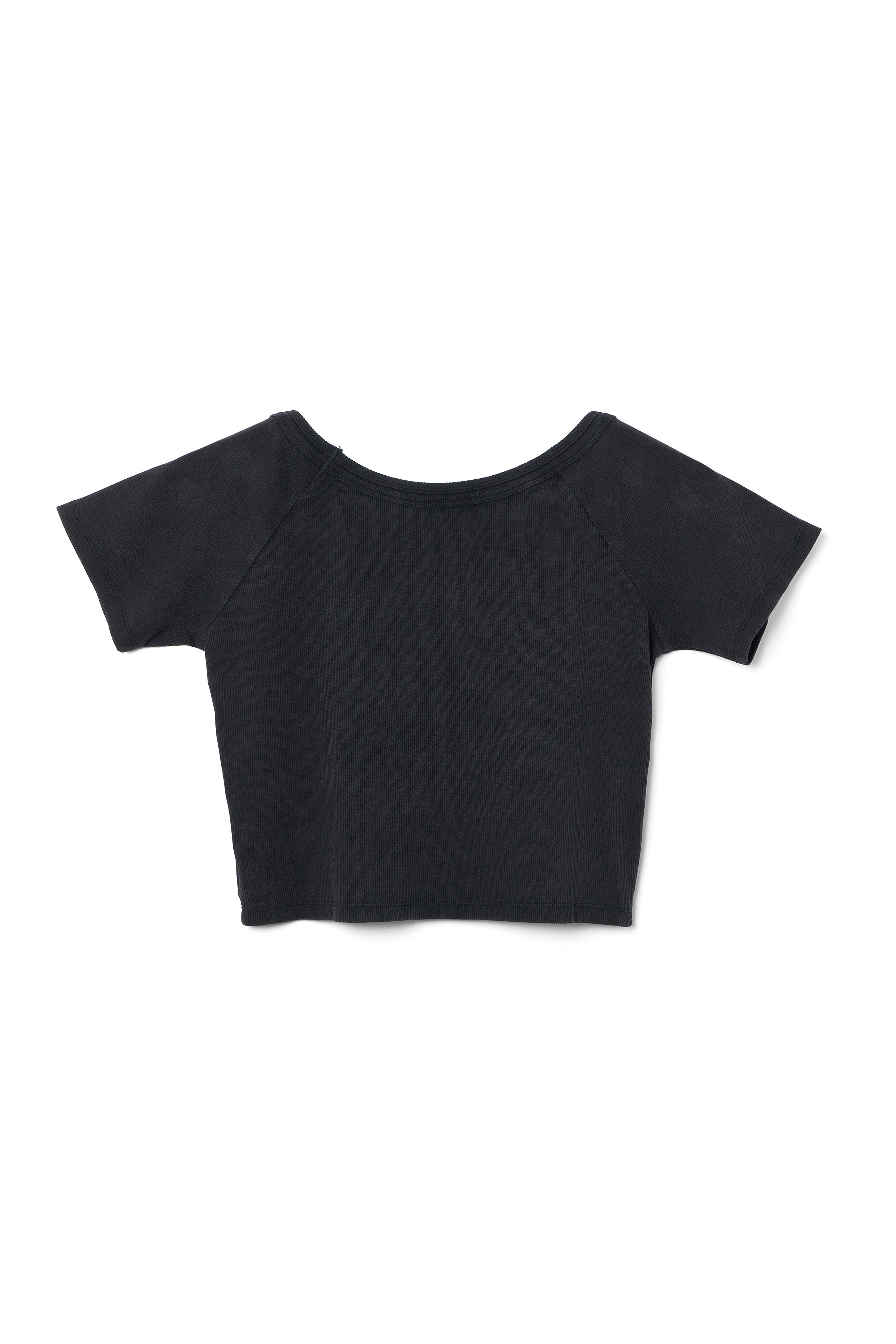 Rib Cropped Offshoulder Tee（V.BLACK）